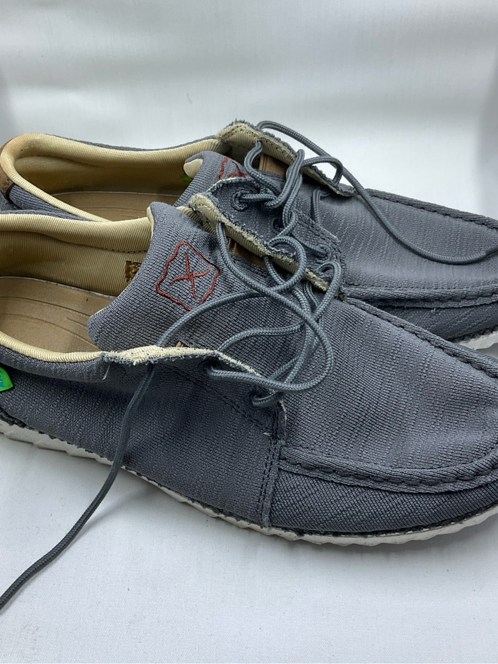 Twisted X Gray Canvas Men’s Casual Boat Shoes